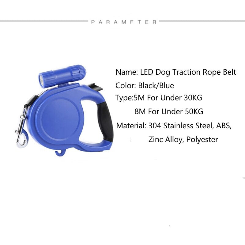 Retractable Leash w/ LED Light