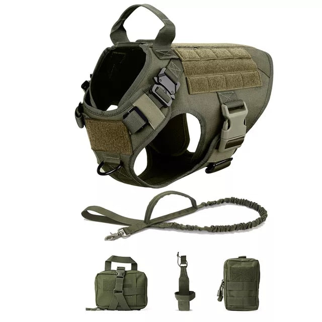 Tactical Dog Harness and Leash Set